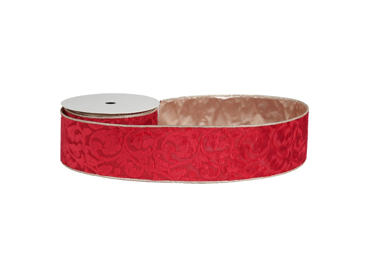 Nastro damasco 6,3cmx9,14mt rosso