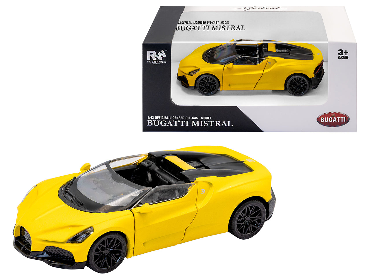 Die cast bugatti mistral yellow1:43