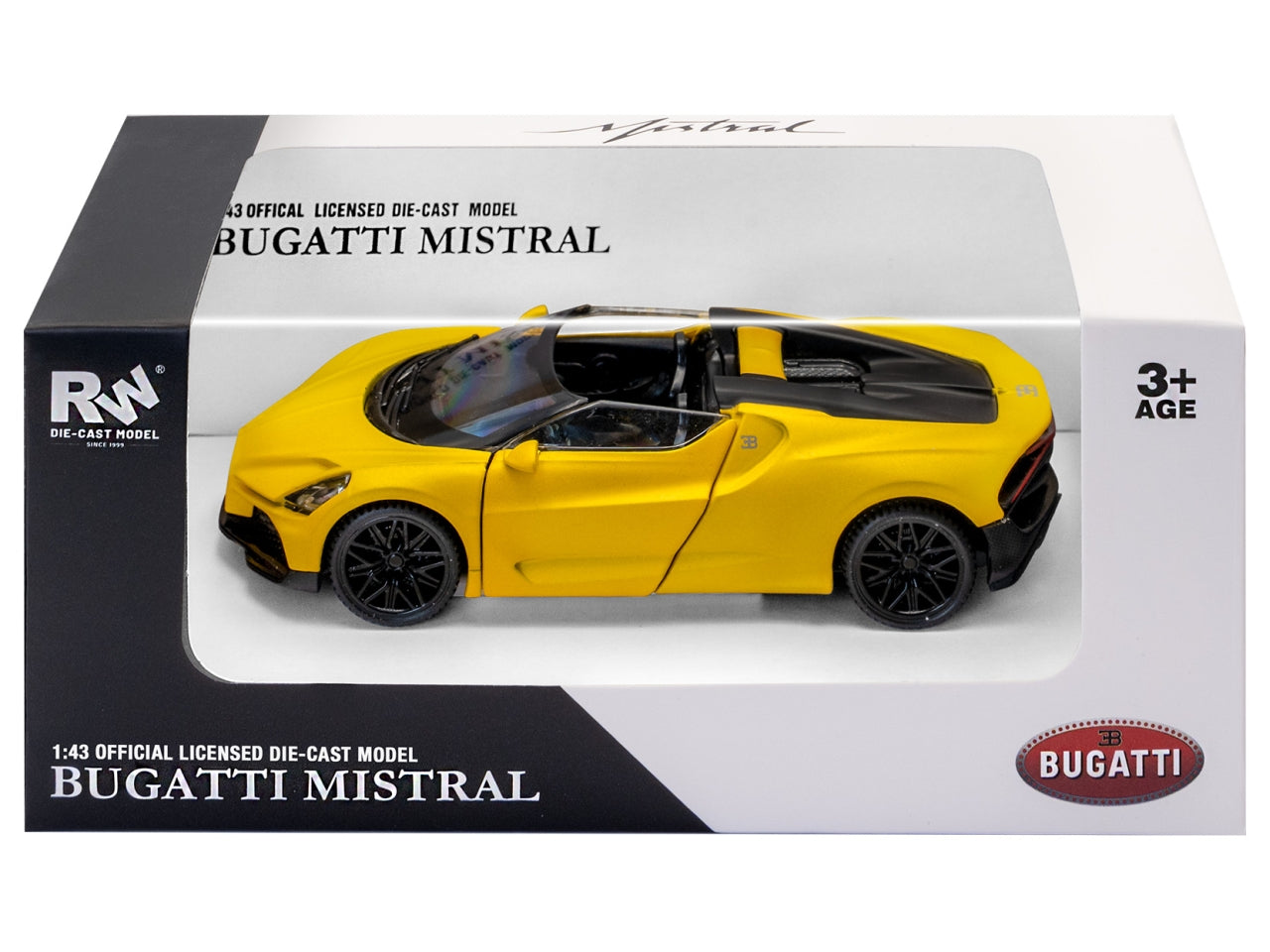 Die cast bugatti mistral yellow1:43