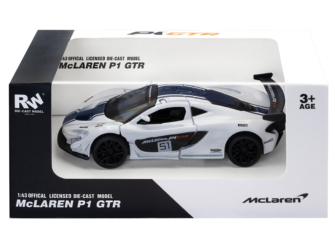 Die cast mclaren p1 gtr white 1:43