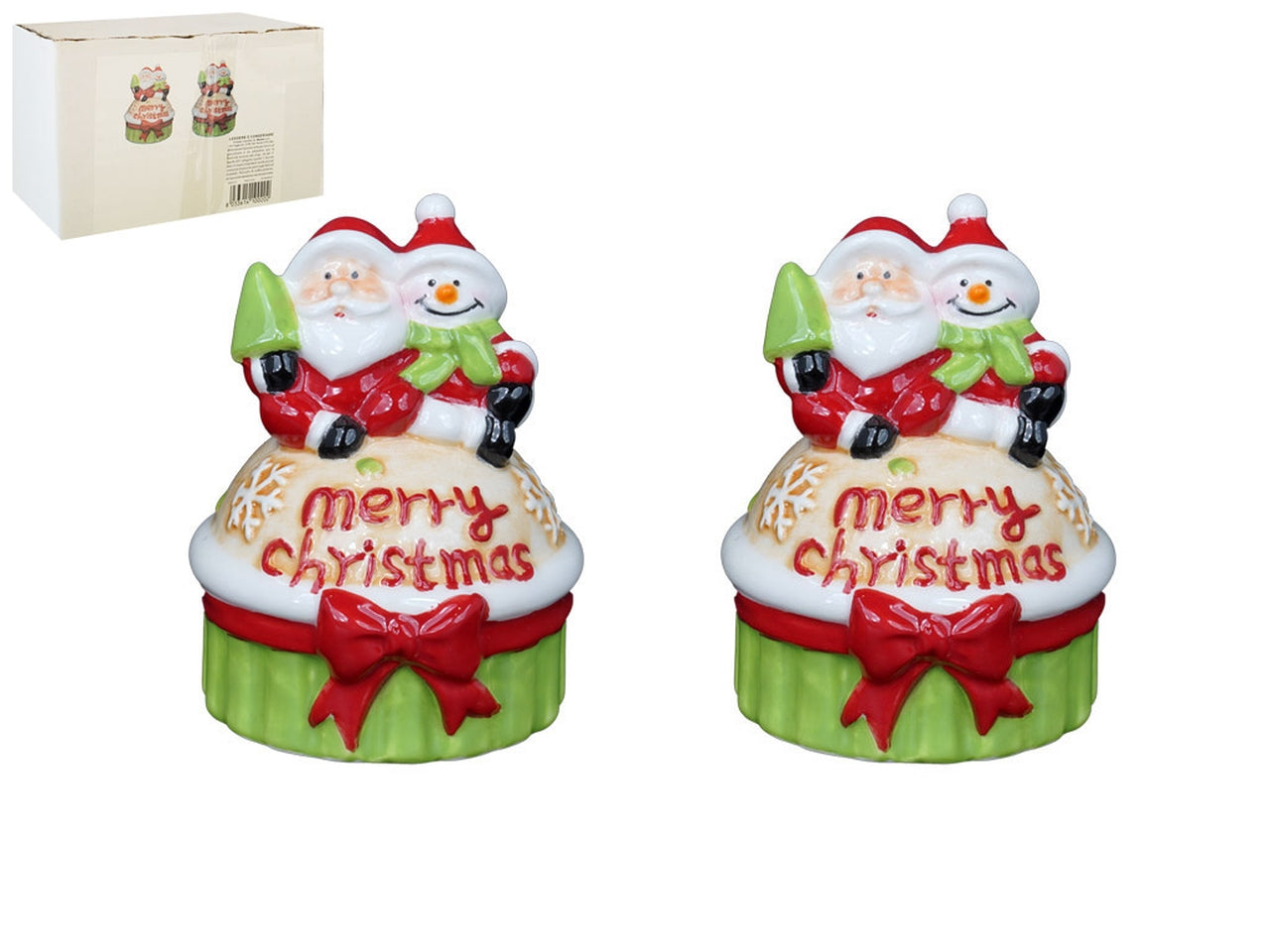 Pupazzo di neve set in ceramica