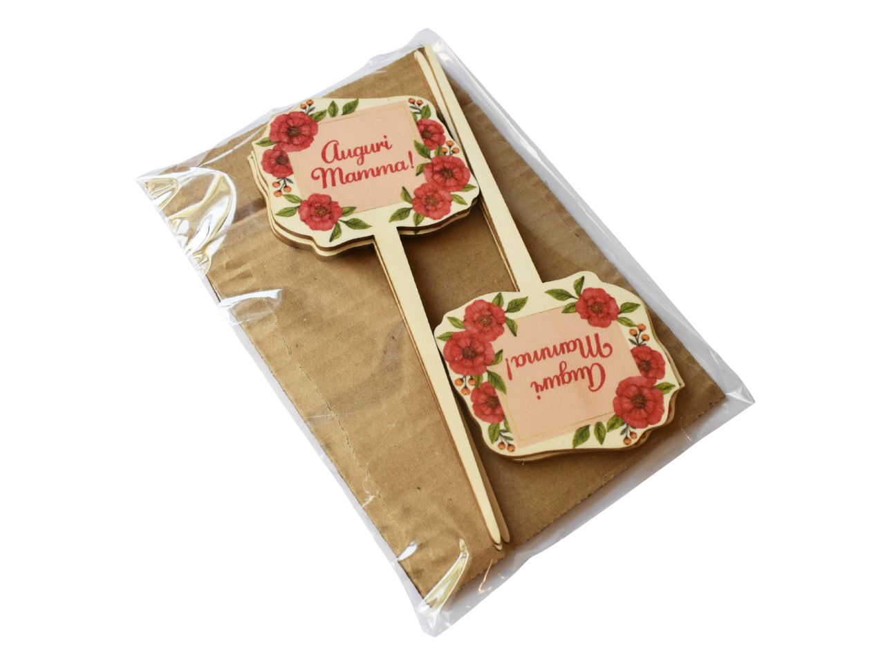 Pic festivita' 5x16cm legno 3mm ST 121 la confezione contiene 6 pezzi