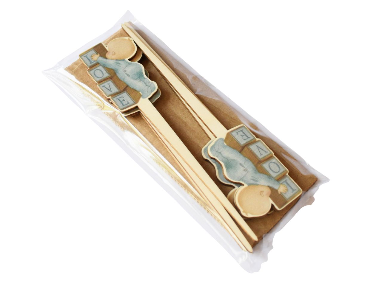 Pic nascita legno 3mm ST 098 la confezione contiene 6 pezzi