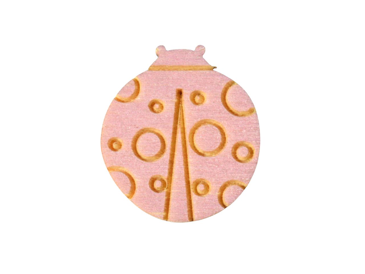 Formina legno 3mm ST coccinella rosa la confezione contiene 12 pezzi