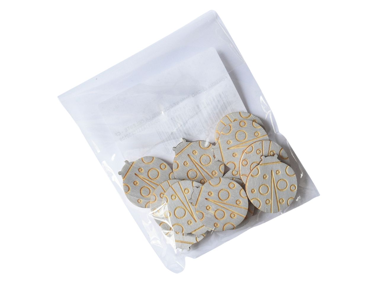 Formina legno 3mm ST coccinella la confezione contiene 12 pezzi