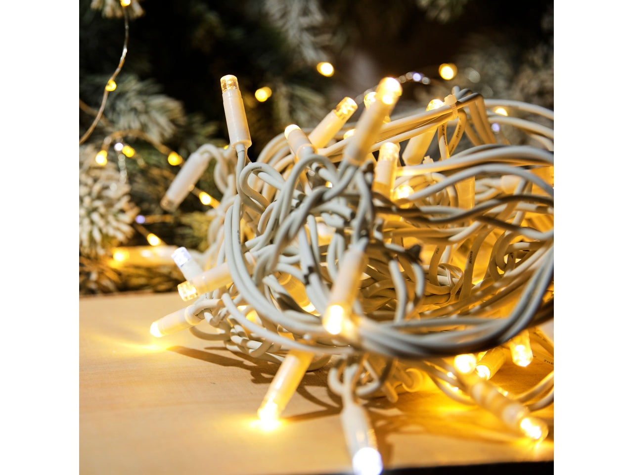 Tenda luci 100 led ice flash bianco caldo per uso interno ed esterno prolungabile