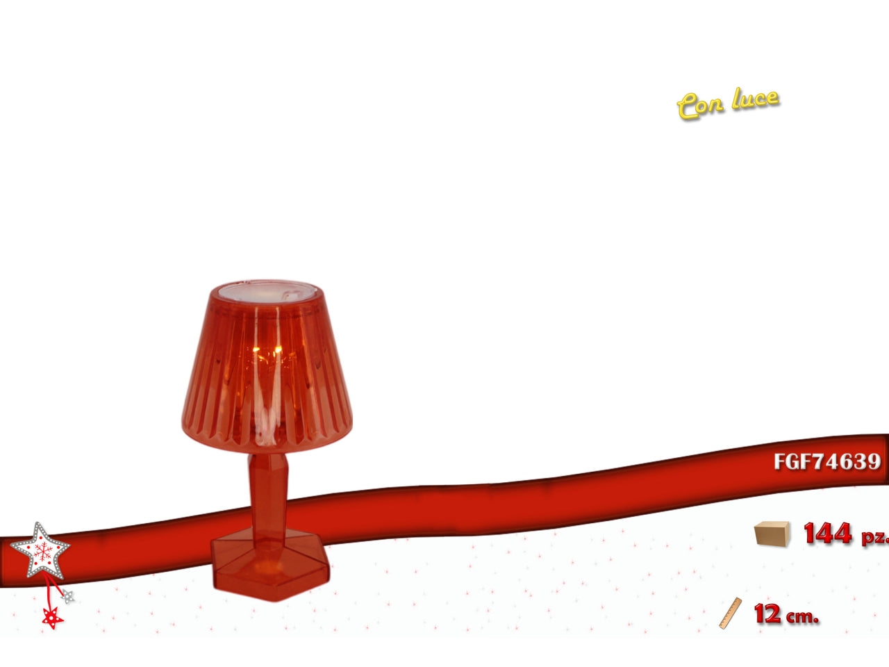 Lampada mini da tavolo luminosa 12cm rossa