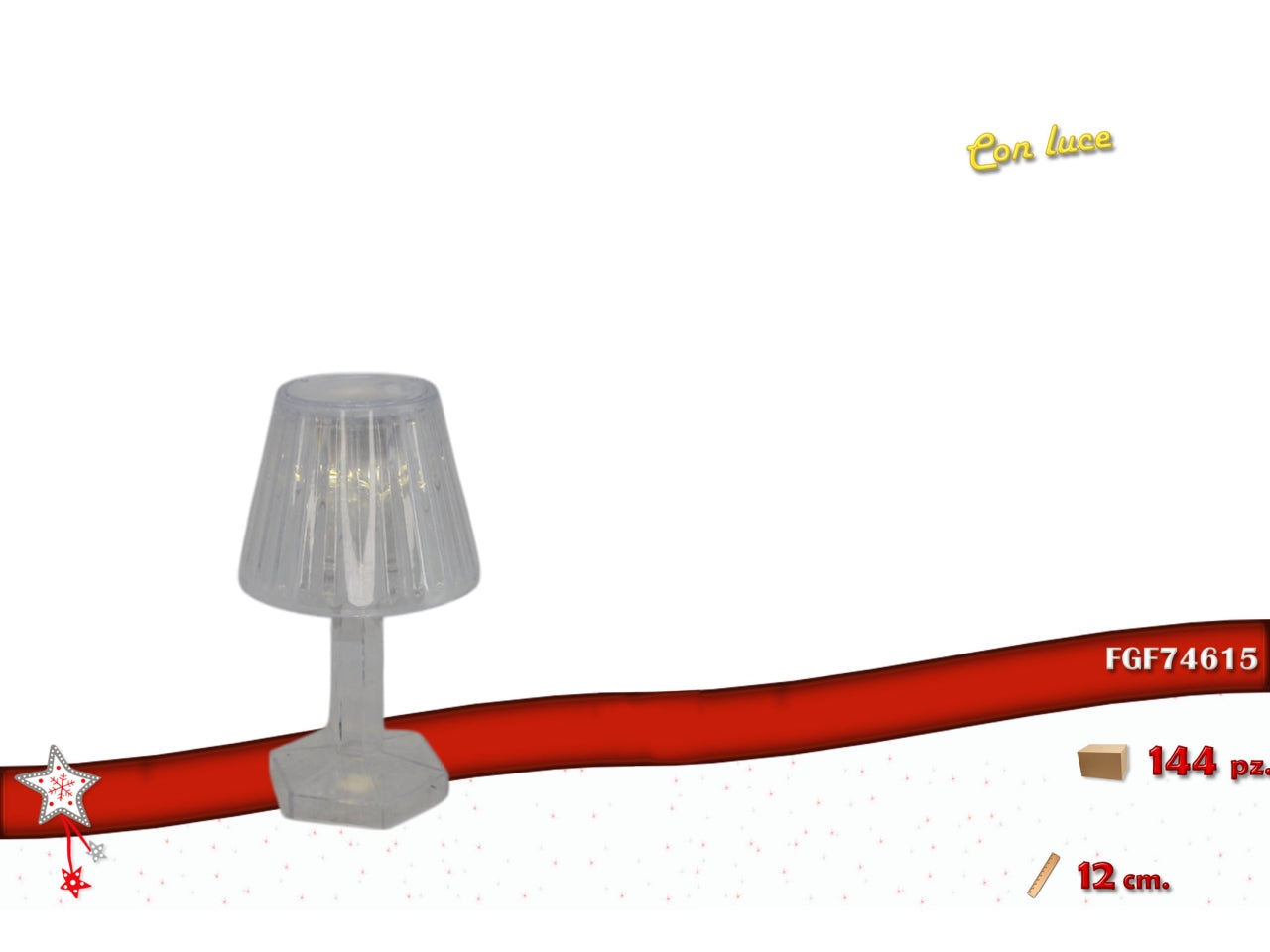 Lampada mini da tavolo luminosa 12cm trasparente