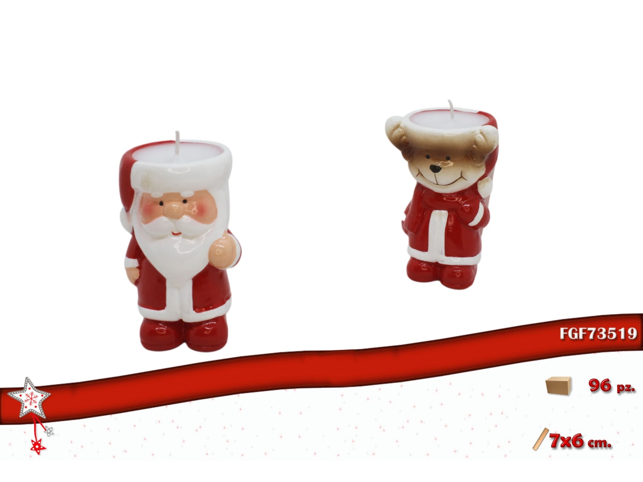 Candele in terracotta 7x6cm modelli assortiti