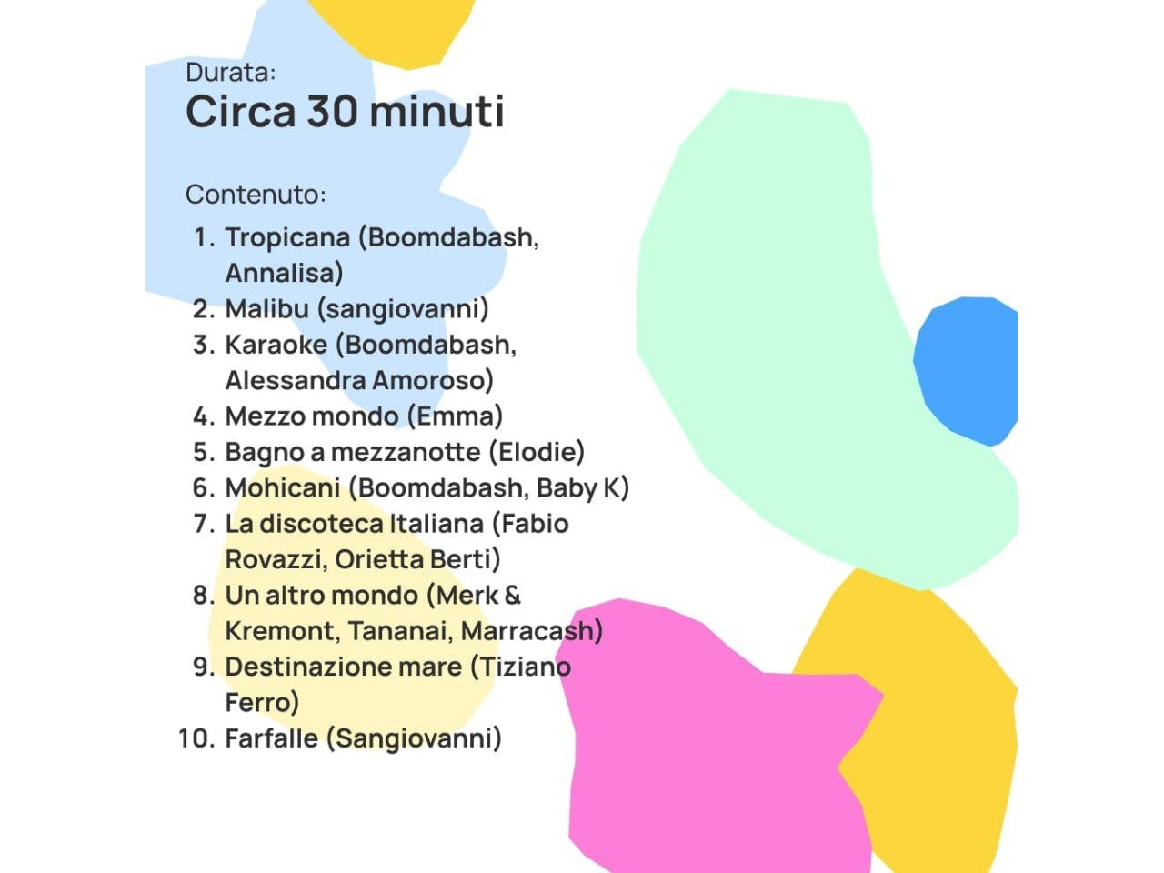 Disco sonoro pop italiano per tutta la famiglia