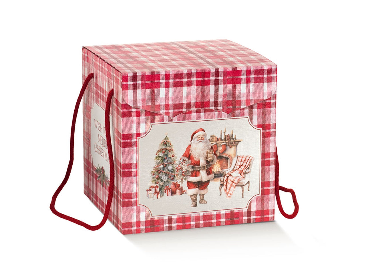Santa's home scatola con cordini 21x21x21cm