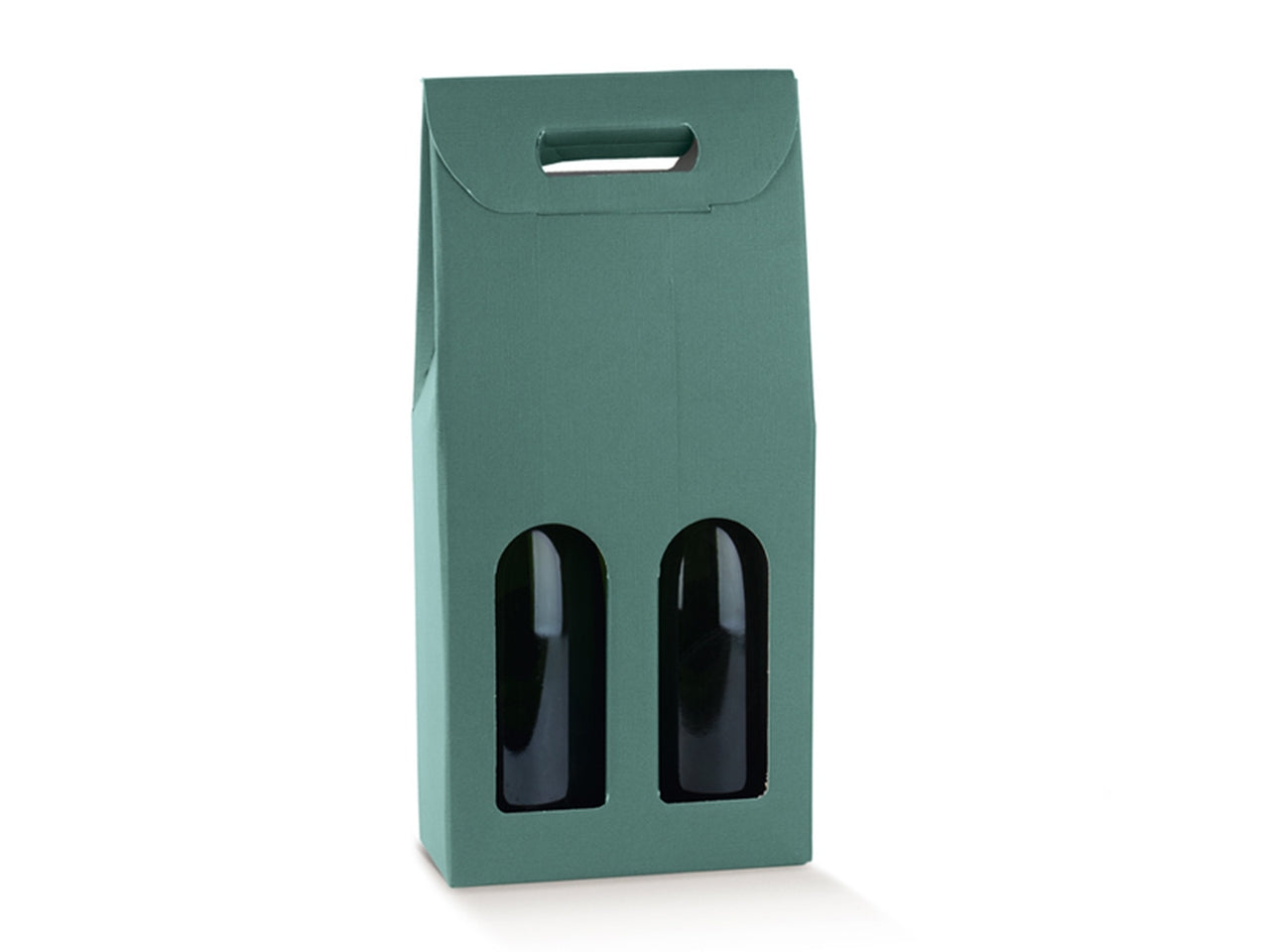 Fibra verde portabottiglie 2posto 18x9x38,5cm