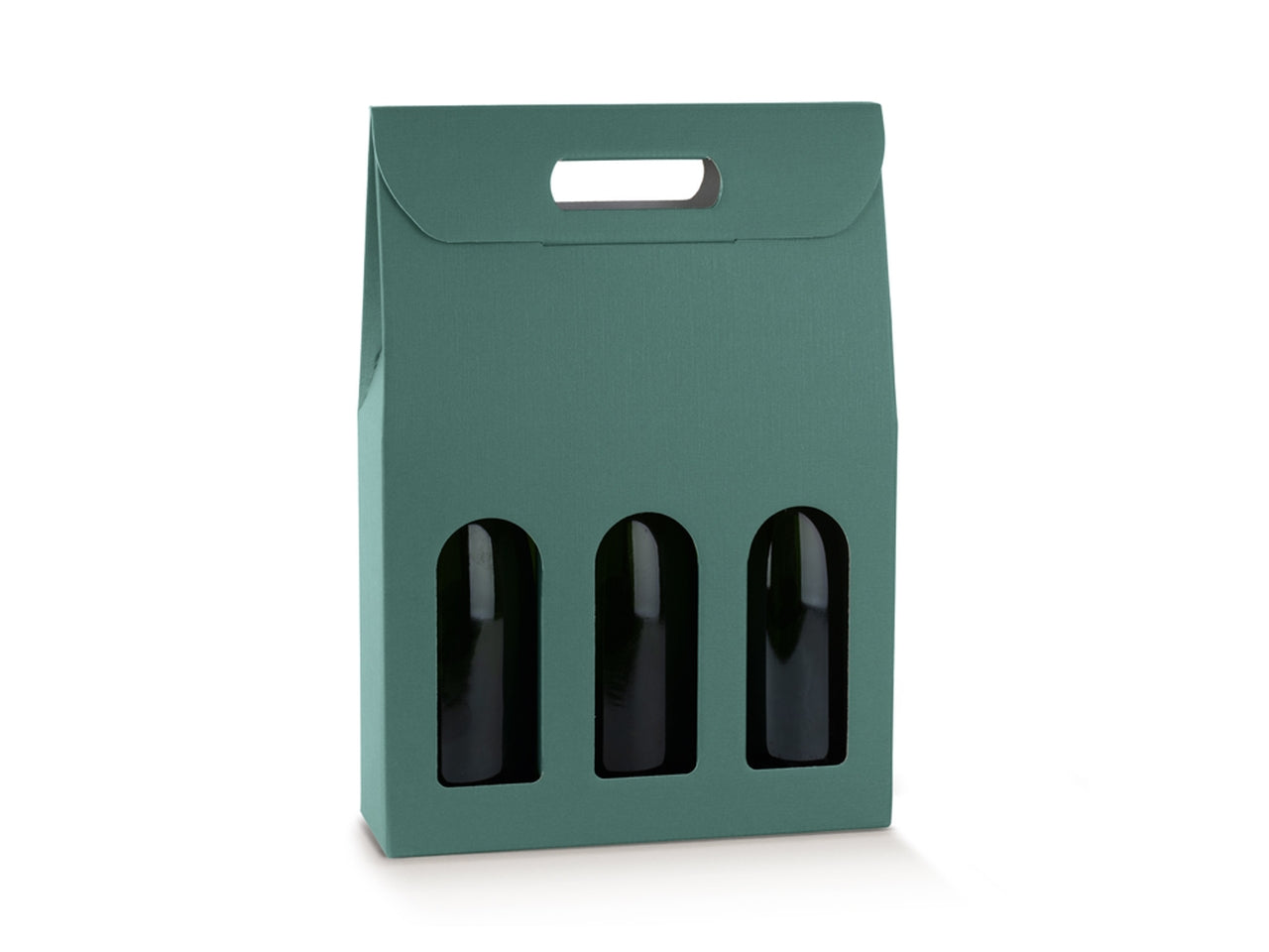 Fibra verde portabottiglie 3posto 27x9x38,5cm