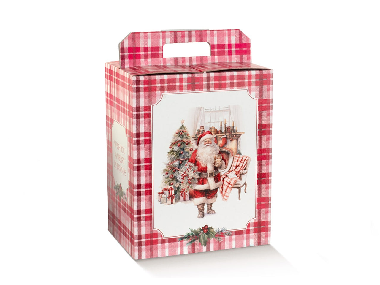 Santa's home portapanettone + bottiglia 33x25x35cm