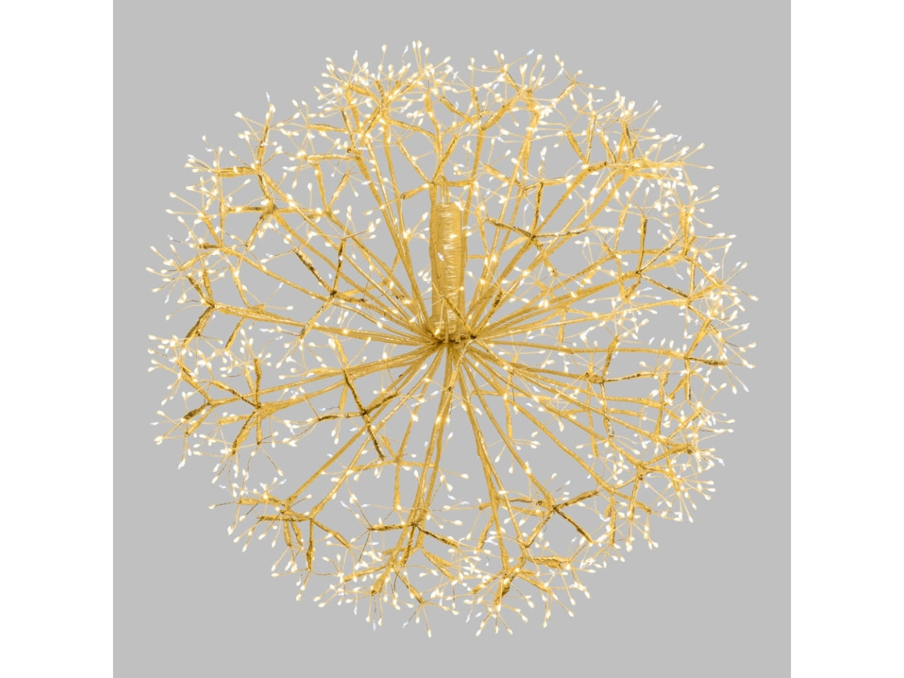 Sfera riccio 60cm ramo champagne a ciuffi 1200 microled bianco caldo e gioco di luce flashled diamond per interno/esterno IP44