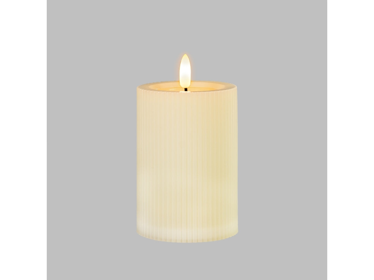 Candela fiamma led bianco caldo 7,5xh.10cm avorio a batteria