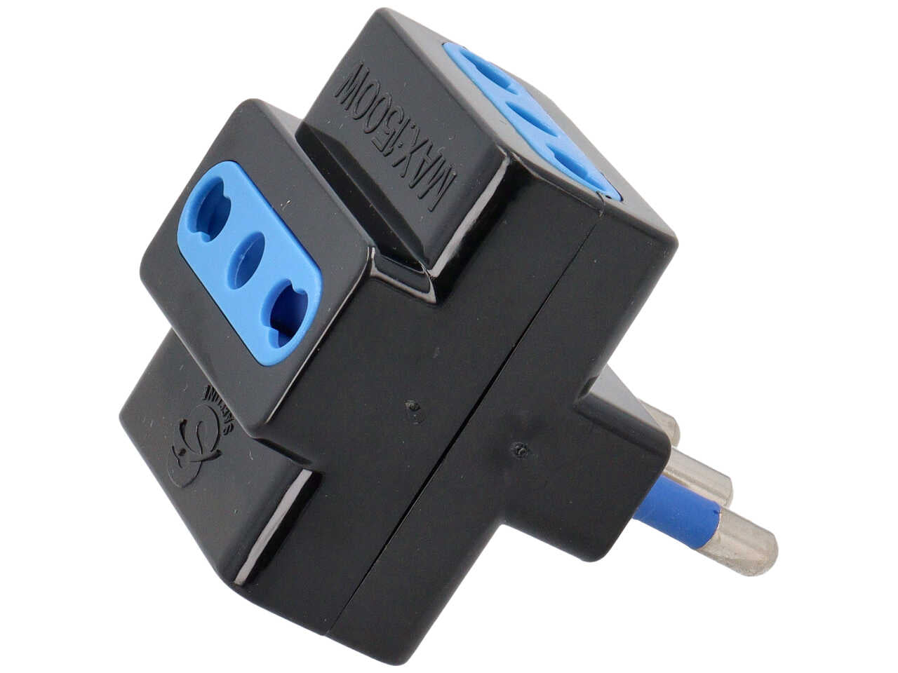 Adattatore triplo 2P+T 16A 250V nero flowpack