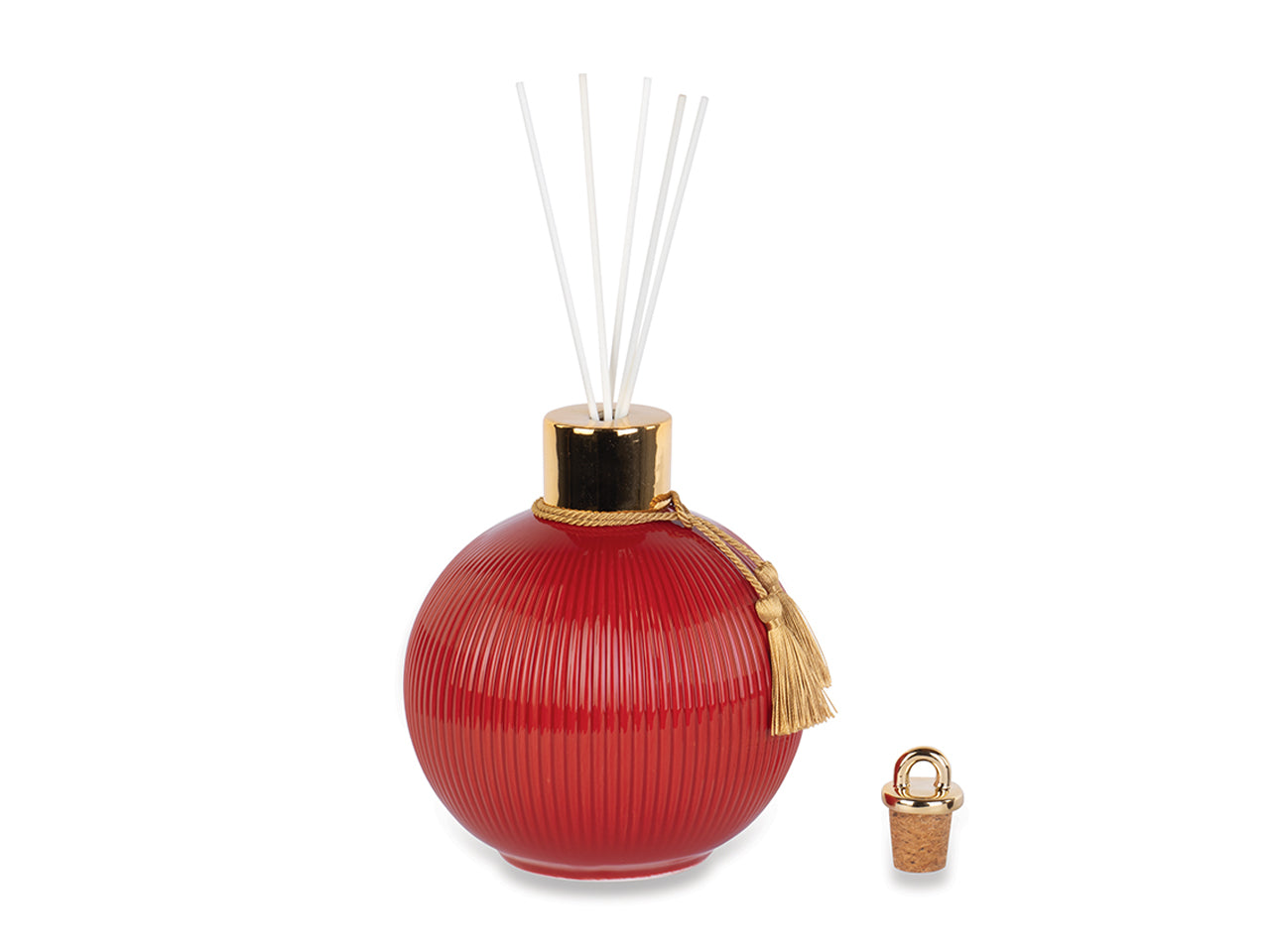 Diffusore palla plisse con bacchette 500ml rosso