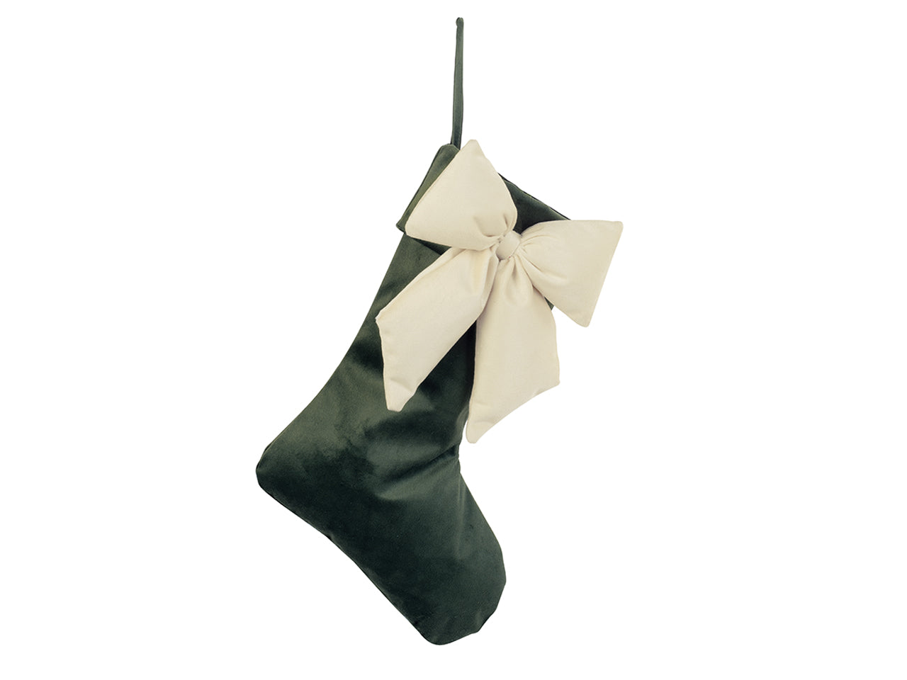 Calza velluto 40cm verde con fiocco avoro