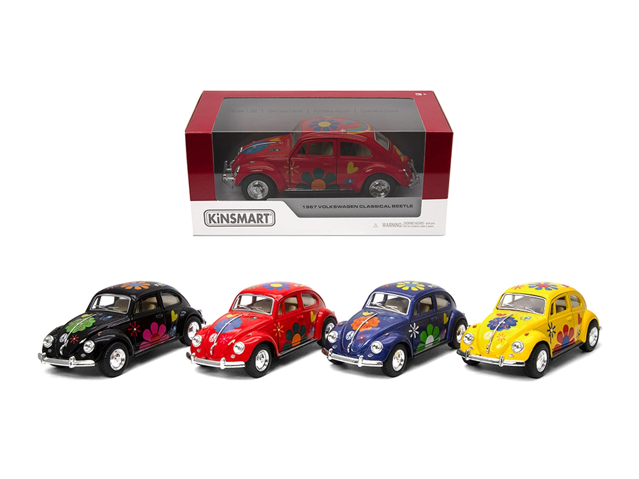 Auto in scala 1:32 1967 volkswagen classical beetle con stampe