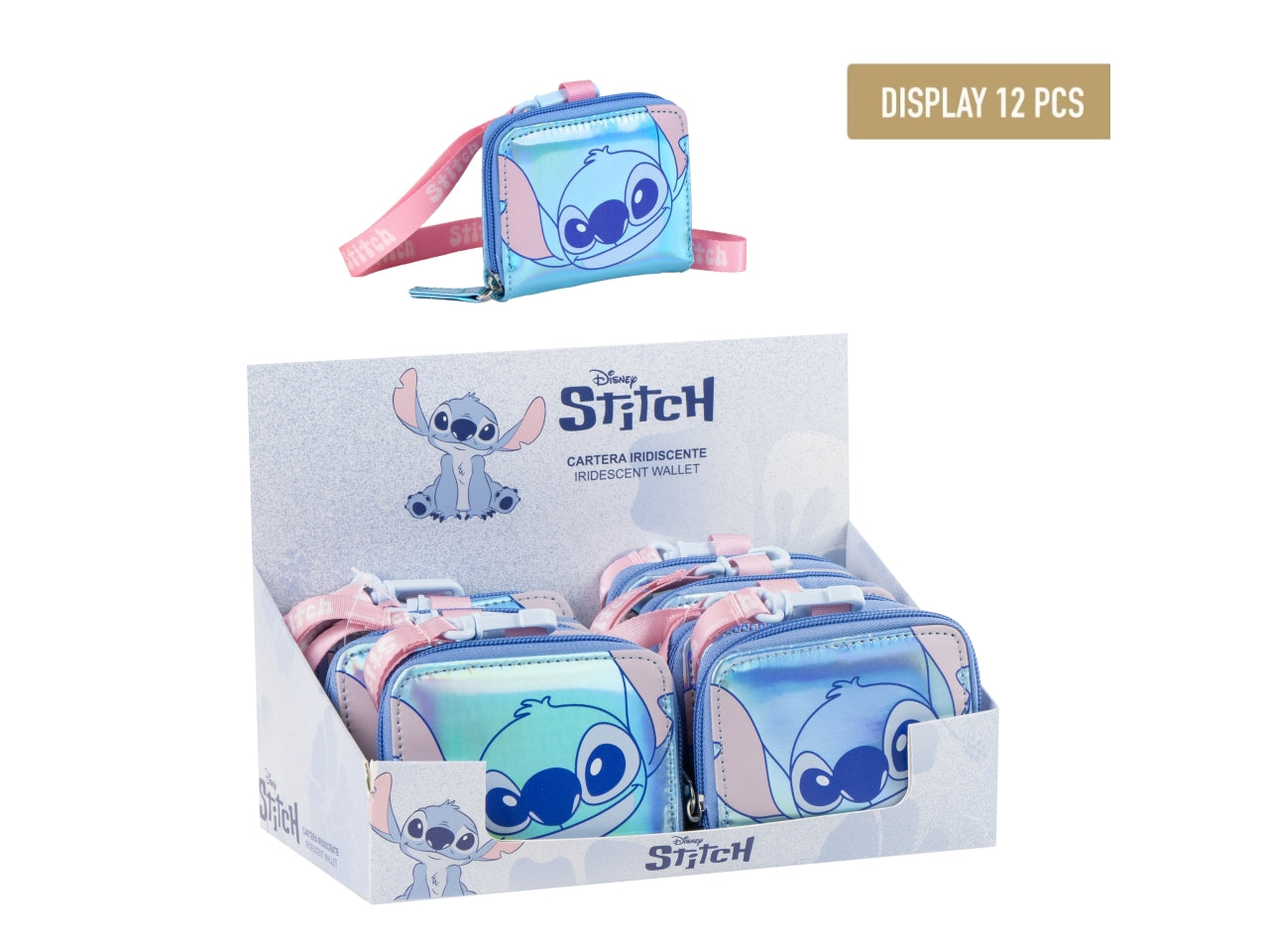 Stitch portafoglio iridescente back to school