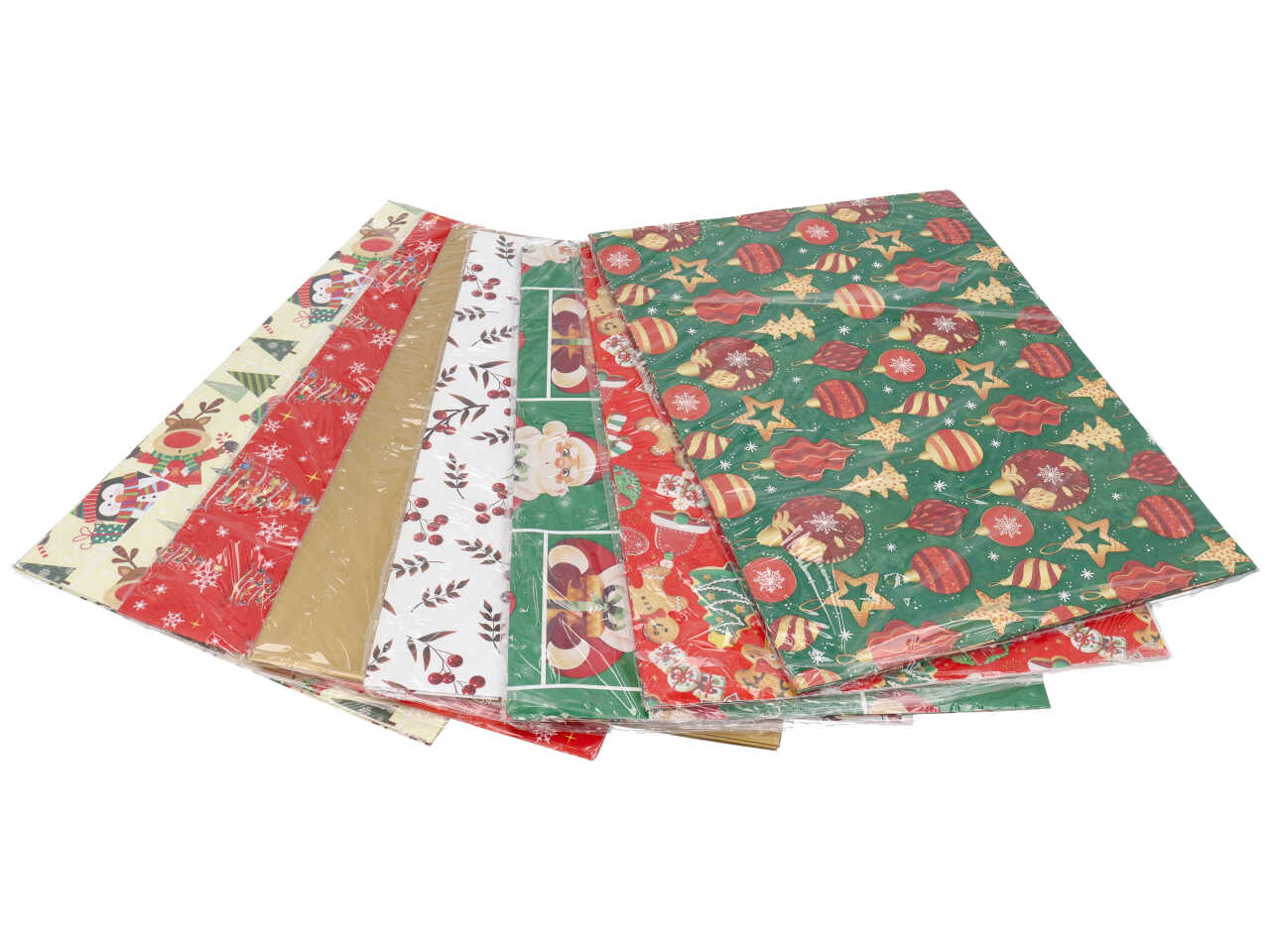 Carta regalo natalizia 70x100cm in confezione da 3 pezzi