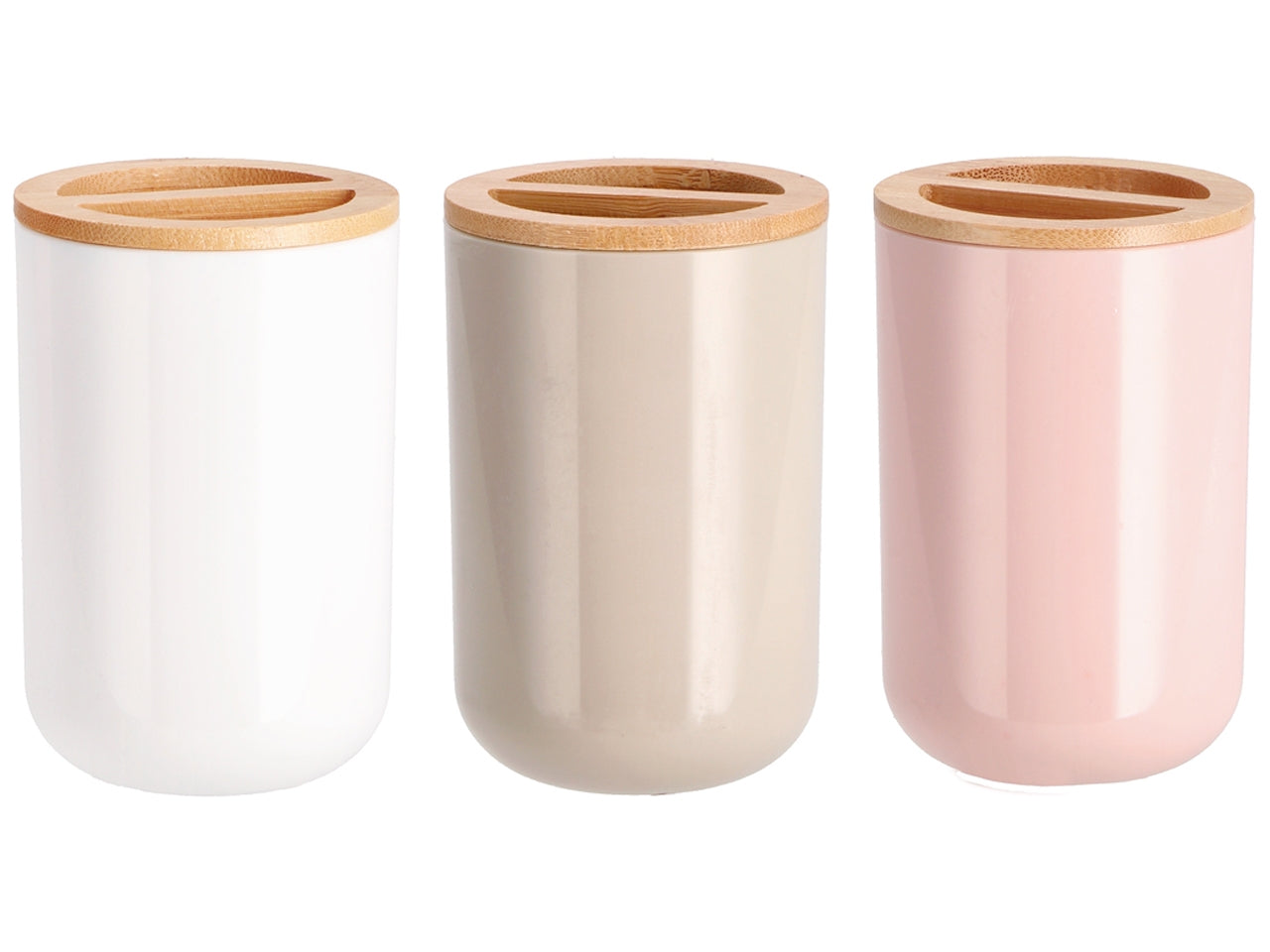 Portaspazzolini plast+bambu 7x11cm ass.80637