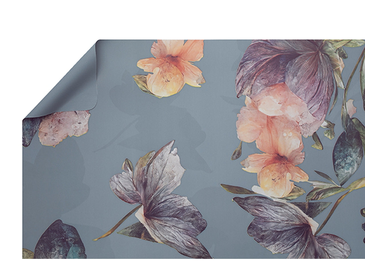 Bobina caravaggio con fiori double face 40my 1x25mt carta da zucchero