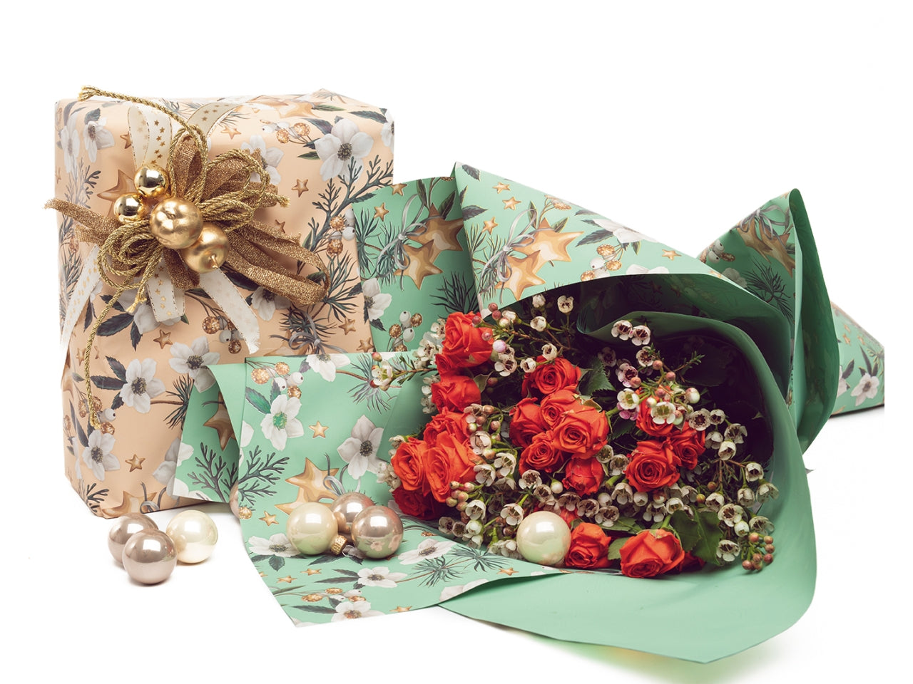 Bobina white christmas double face 40my 1x25mt rosso