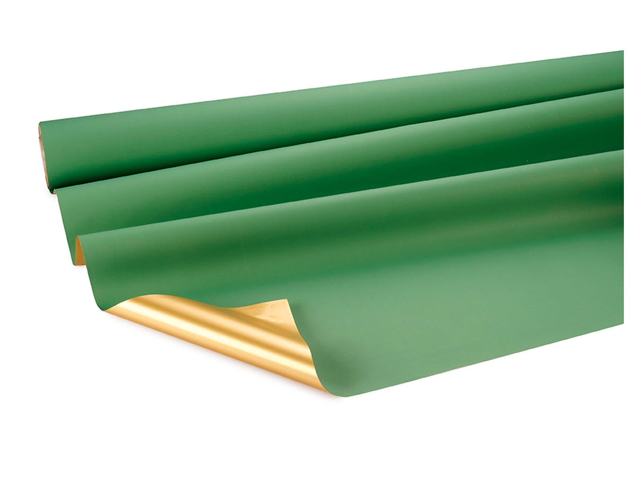 Bobina gold line tinta unita double face 40my 1x25mt verde mandorla/oro