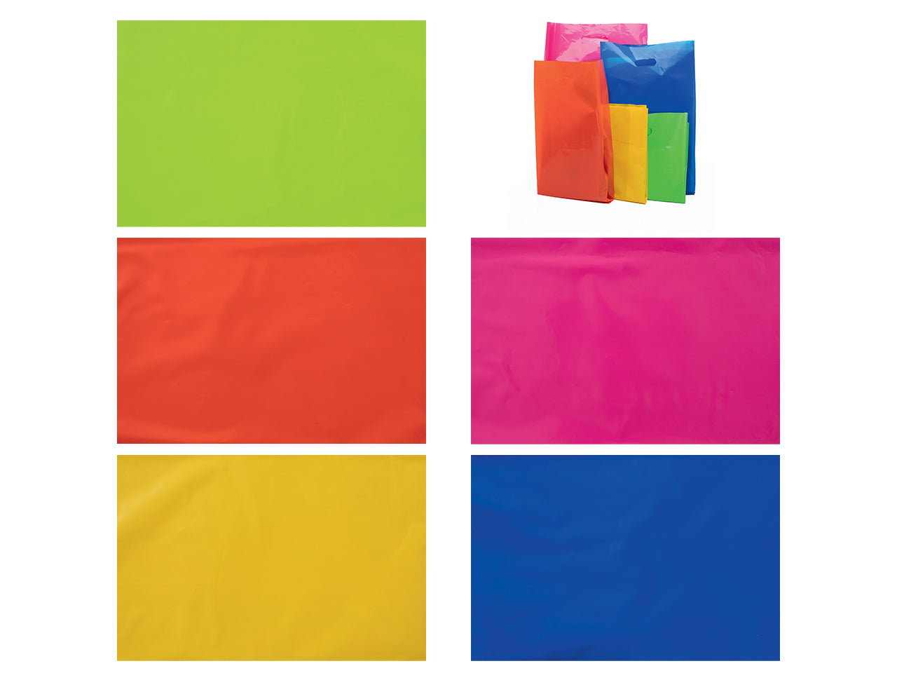 Buste colours bags tinta unita con manico e soffietto 30x50+5cm in confezione da 100 pezzi assortiti