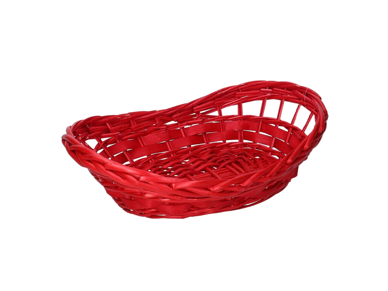 Cesta in vimini ovale 36x24xh8/12cm rosso