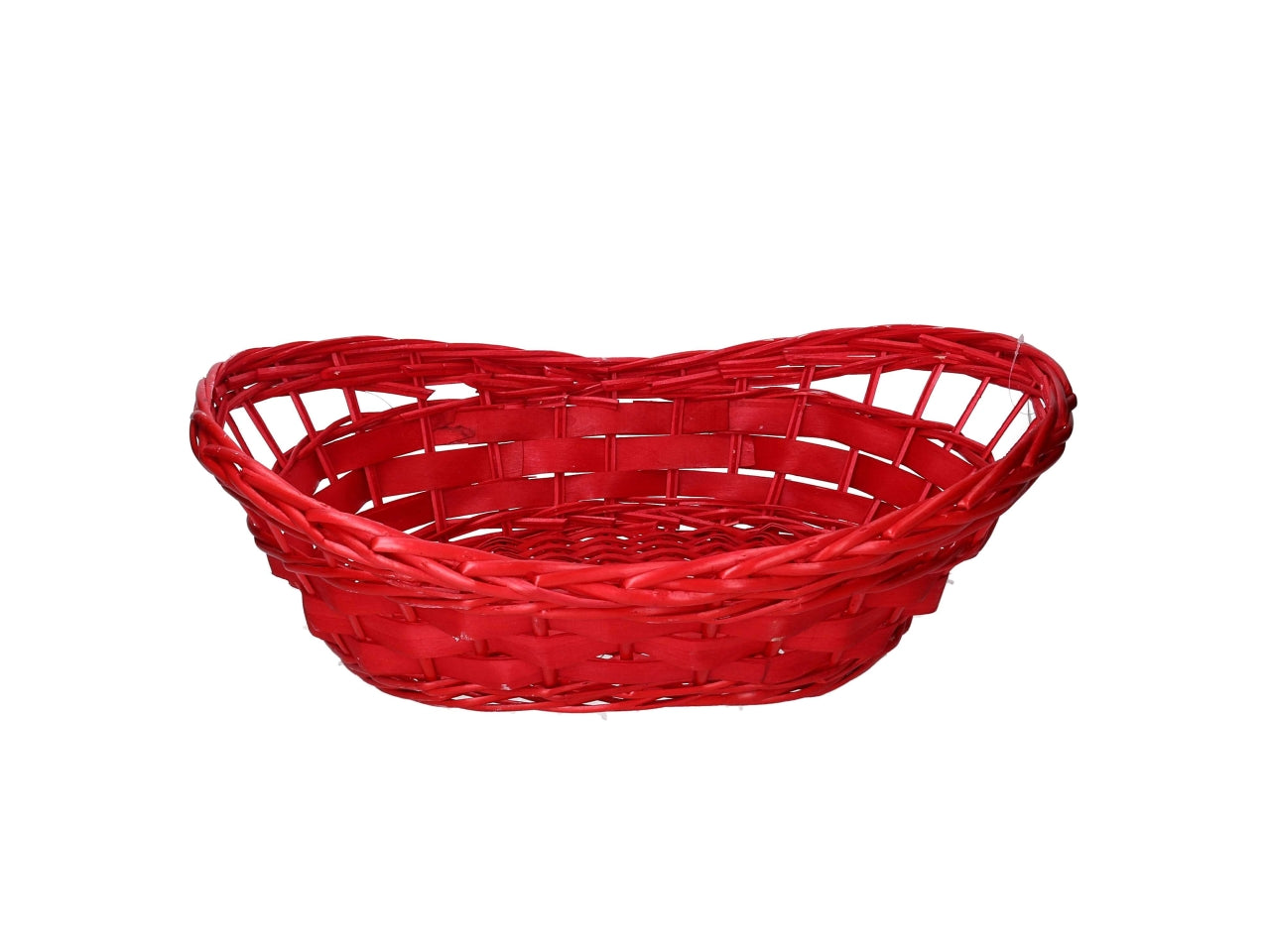Cesta in vimini ovale 50x36xh12/17cm rosso