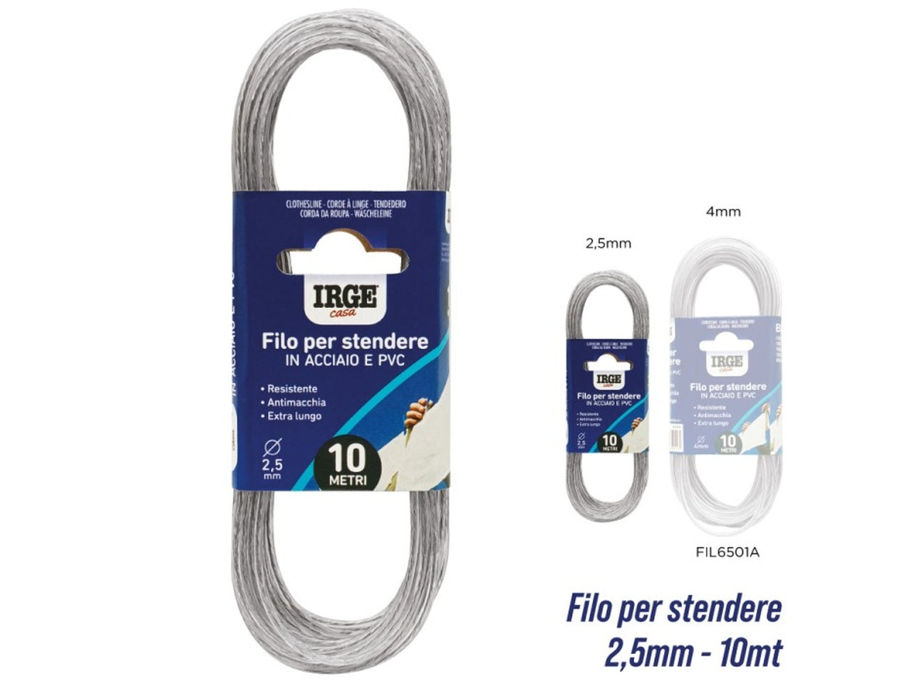 Stendibiancheri acciaio 10 m 2,5mm