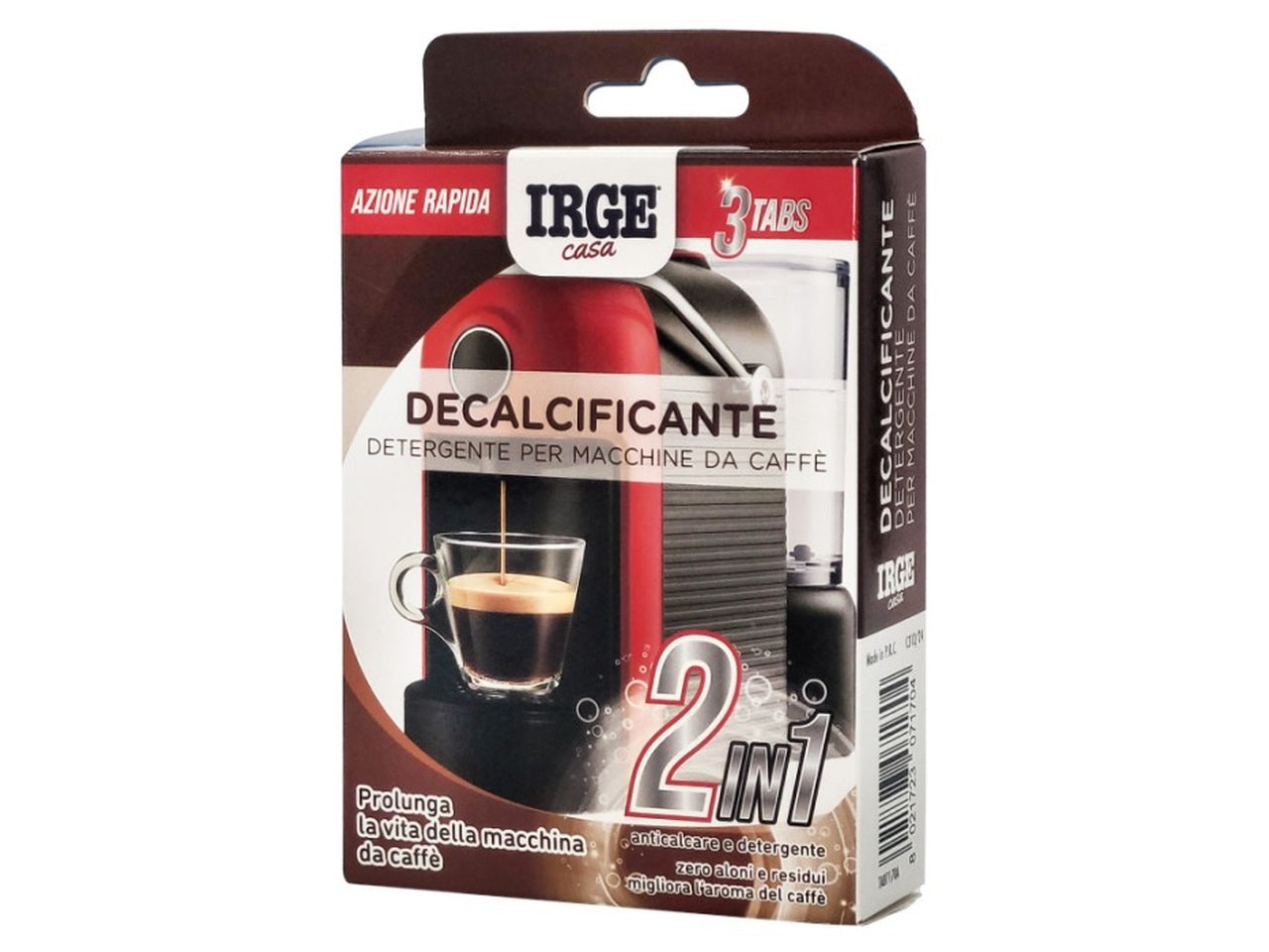 Tabs decalcificante per la pulizia macchina del caffe', in scatola da 3 tabs