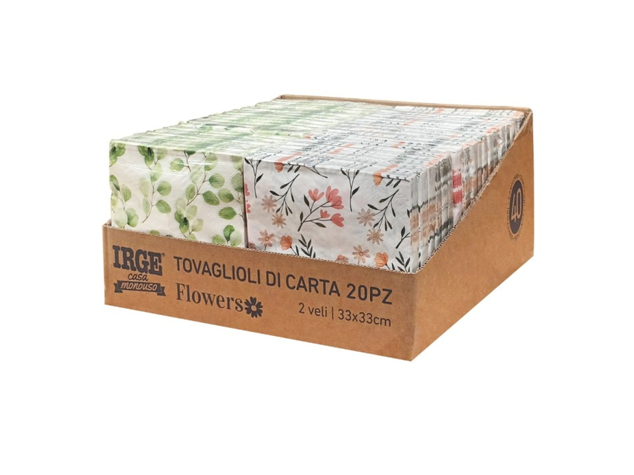 Tovaglioli 33x33 fantasia Flowers la confezione contiene 20 pezzi