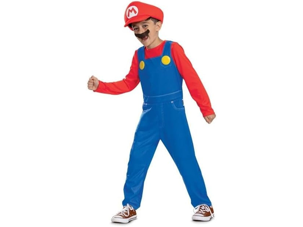 Costume Mario elevated fancy taglia XS per bambini 3-4 anni