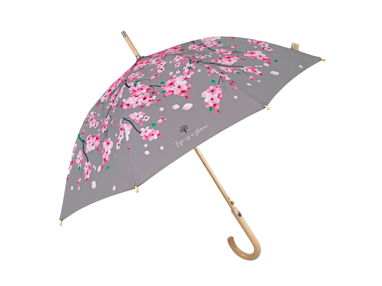 Ombrello donna 61cm automatico con stampa fiore di pesco