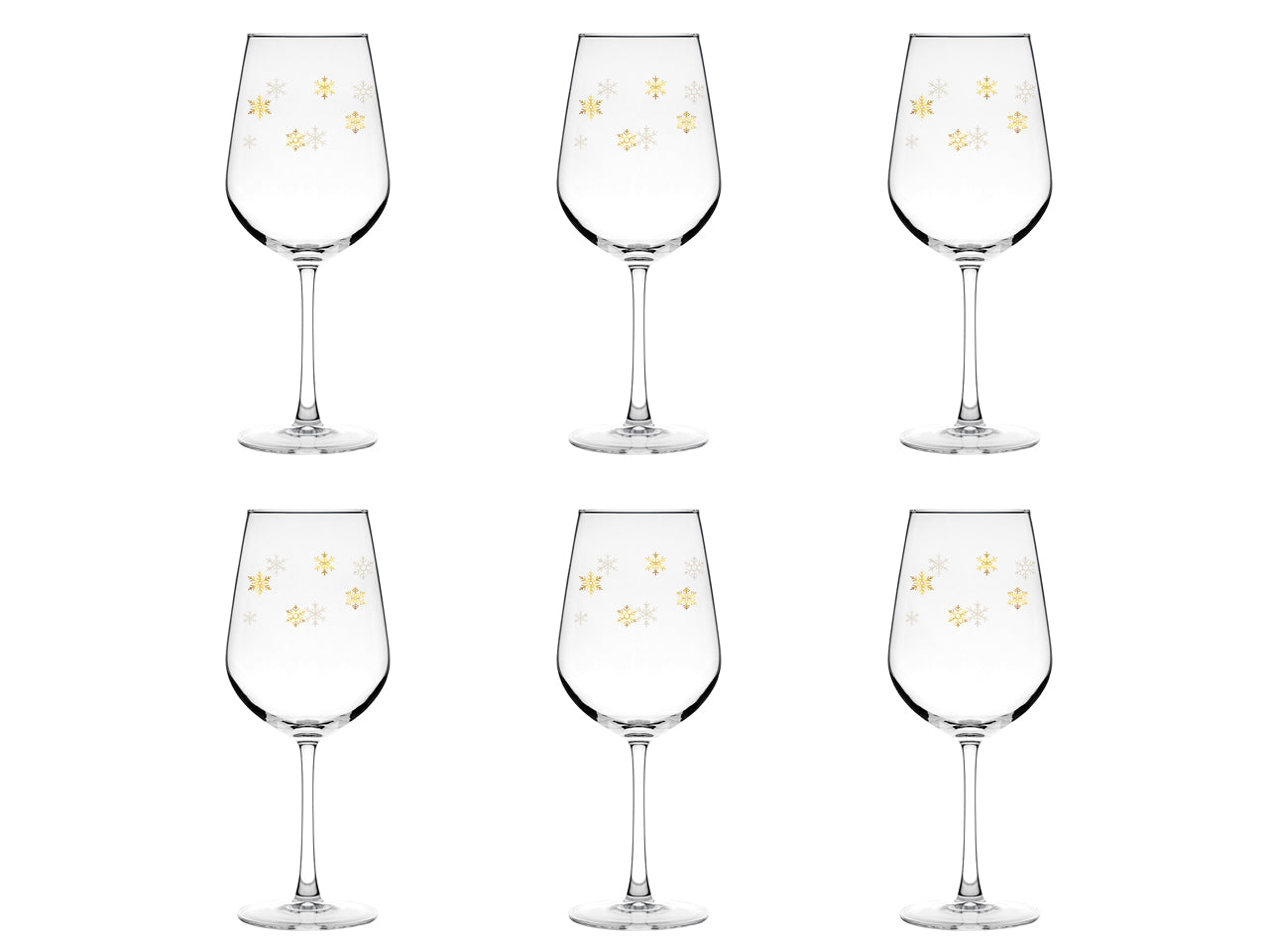 Calice winery in vetro linea Gold flakes 53cl in confezione da 6 pezzi