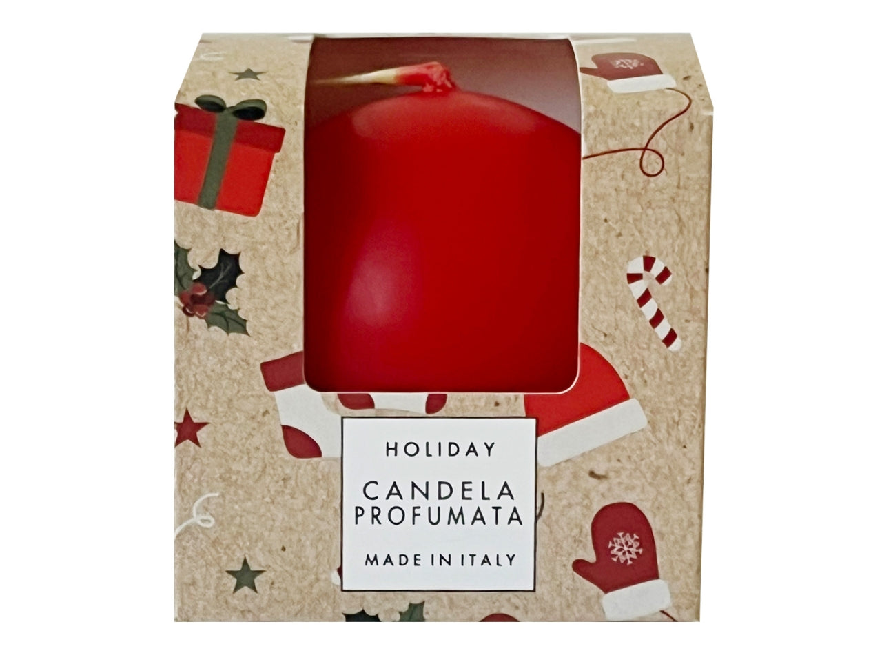 Candela pocket season sfera 6cm profumazione holiday rossa