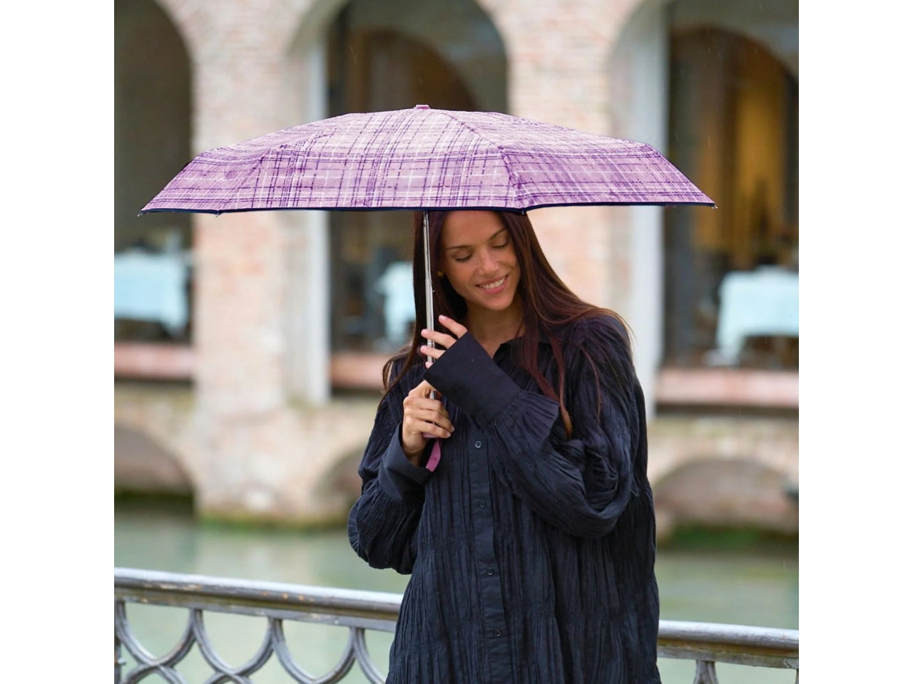 Ombrello donna mini 54cmmanuale fantasia scozzese