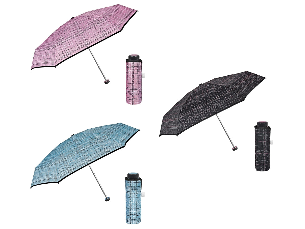 Ombrello donna mini 54cmmanuale fantasia scozzese