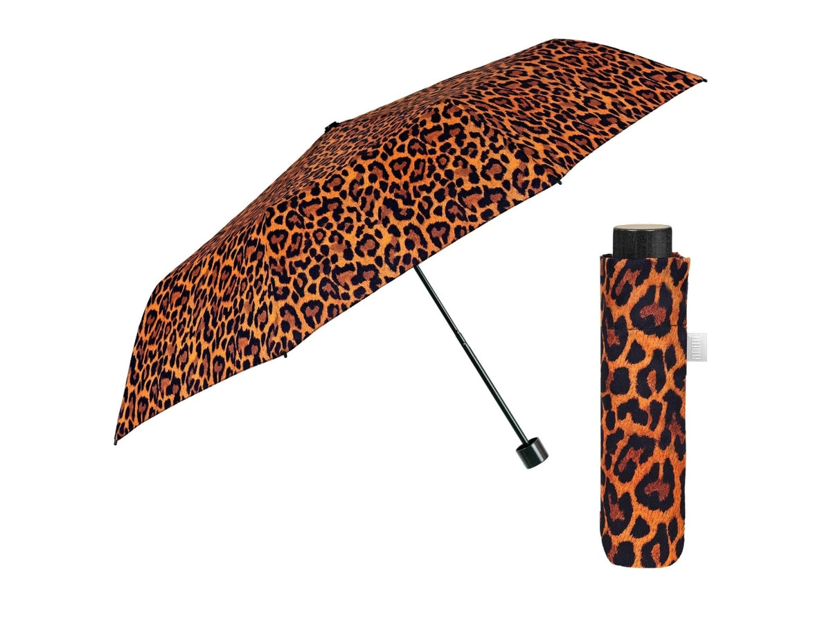 Ombrello donna mini 54cm manuale leopardo $