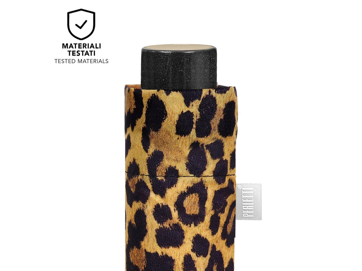 Ombrello donna mini 54cm manuale leopardo $