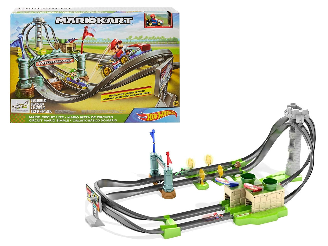 Hotwheels mario kart pista circuito