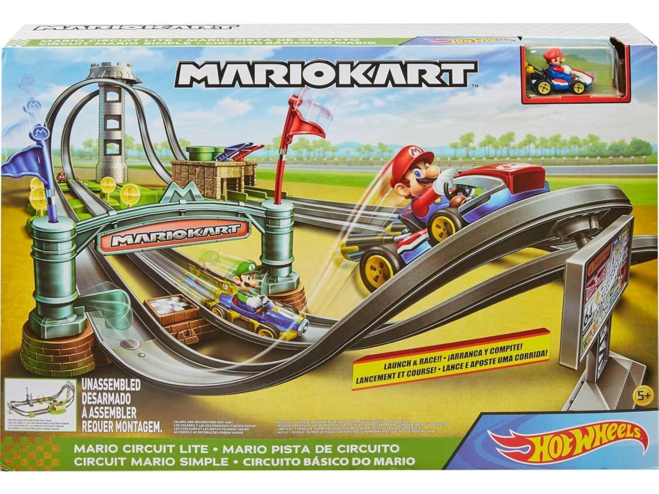 Hotwheels mario kart pista circuito