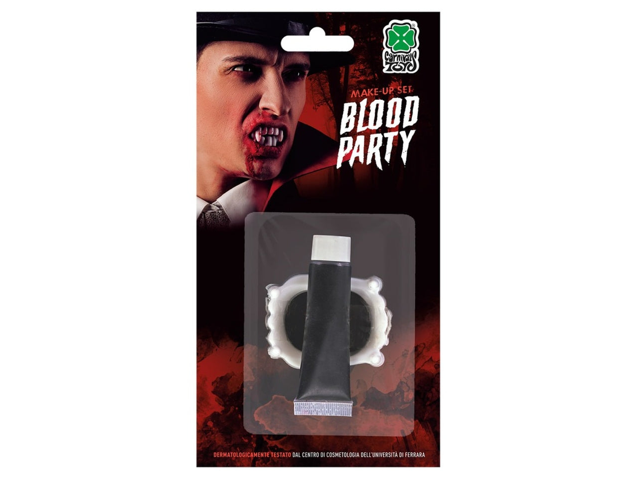 Sangue finto in tubetto 14ml con dentiera vampiro