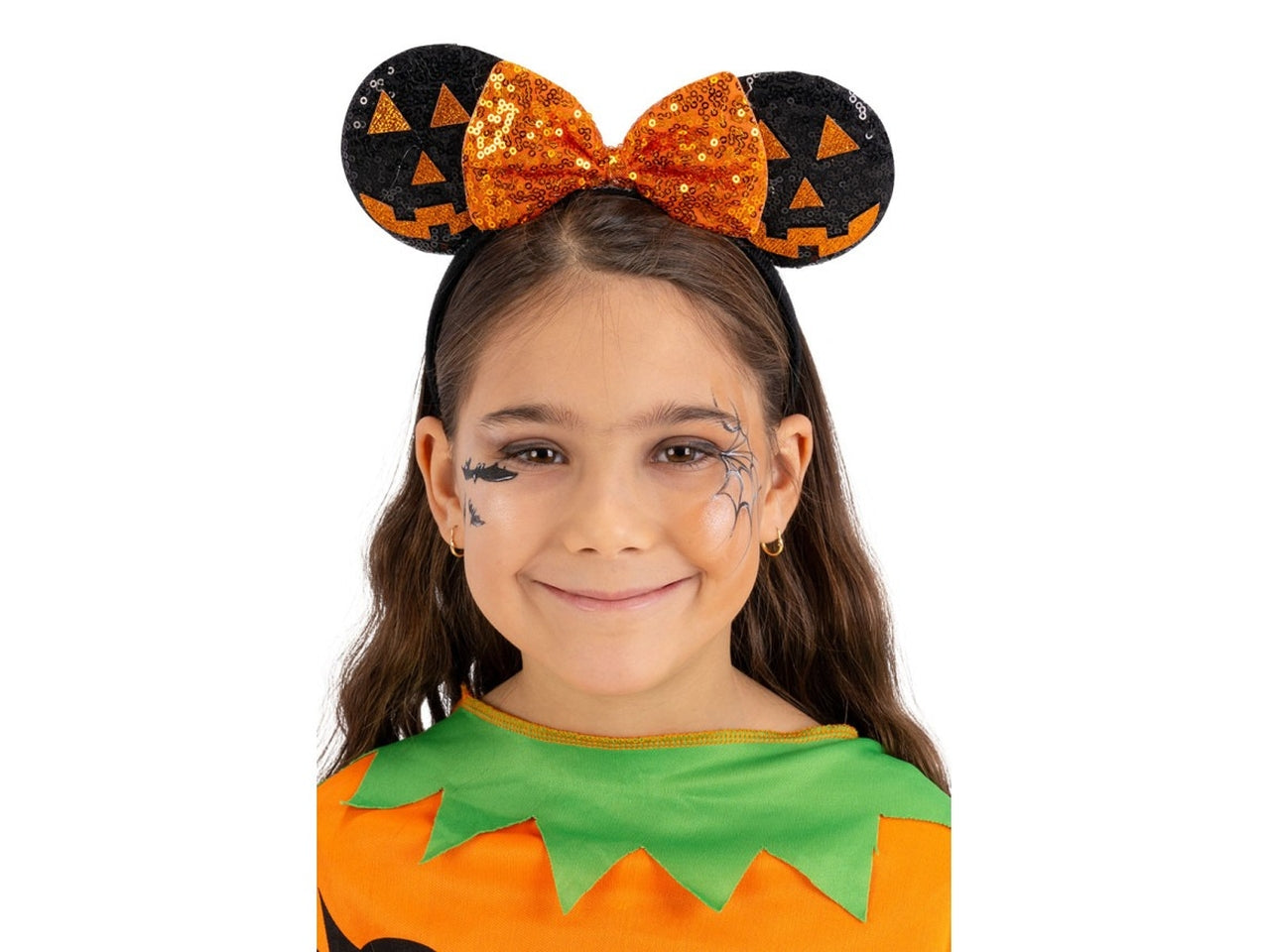 Cerchietto topolina zucchette con fiocco arancione