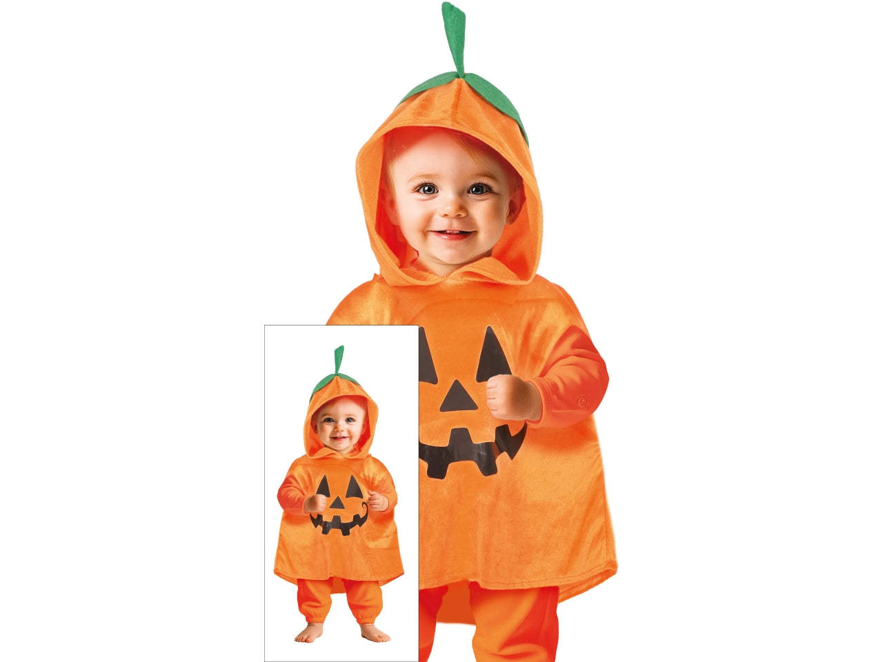 Costume poncho baby zucca 18/24 mesi