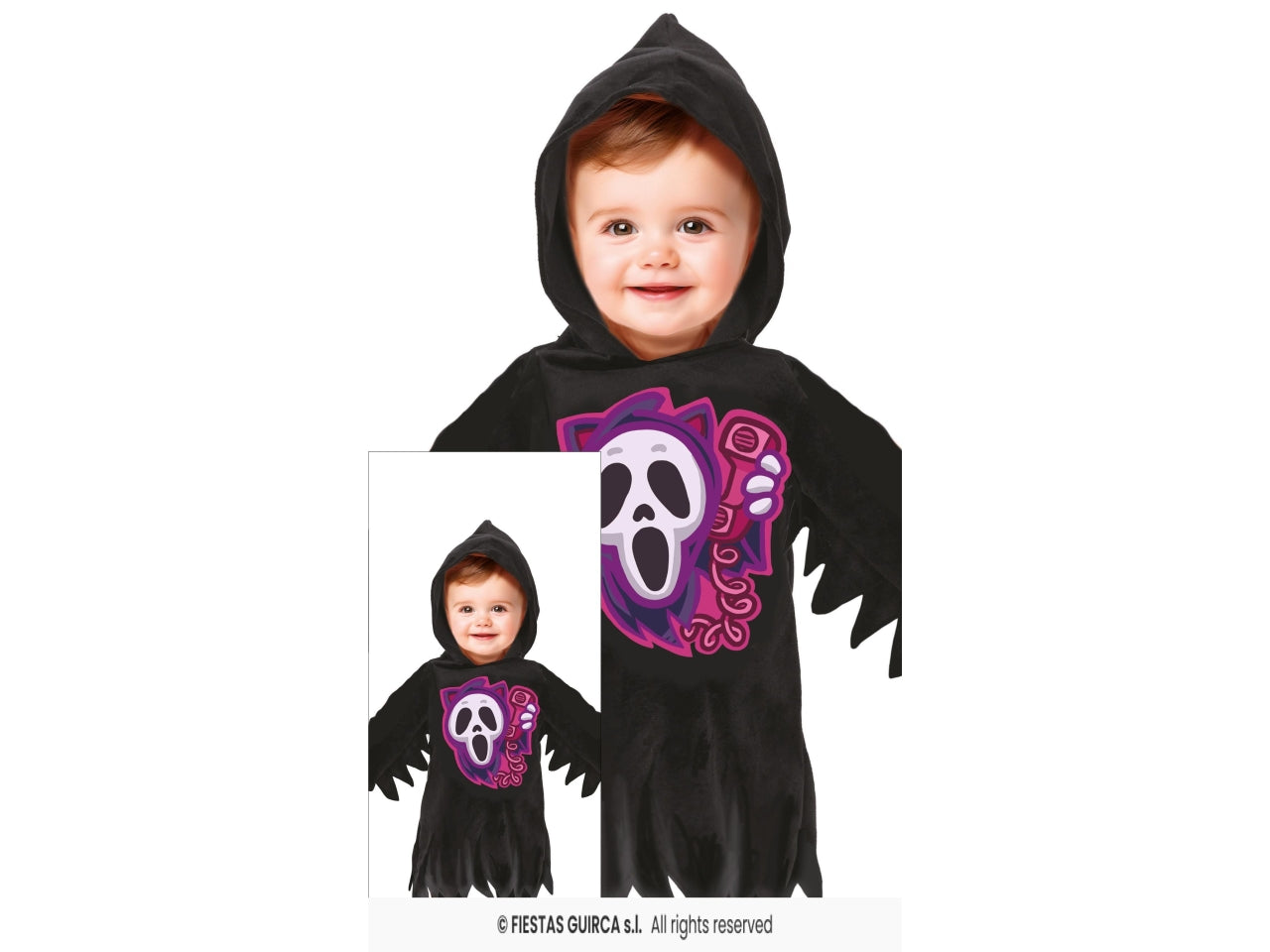 Costume baby fantasma nero 18/24 mesi